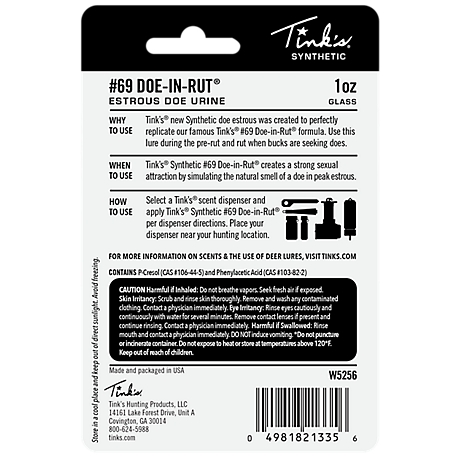 Tink's #69 Doe-in-Rut Synthetic Doe Estrous Lure, 1 oz. at Tractor