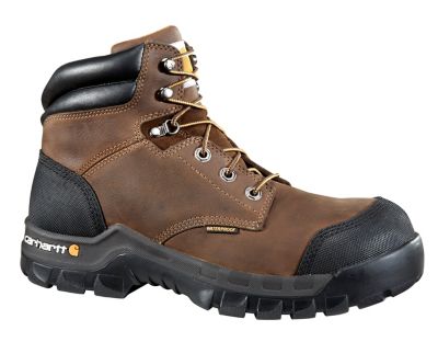 Carhartt Men's Rugged Flex Waterproof Composite Toe Work Boots, Brown Oil-Tanned Leather, 6 in.