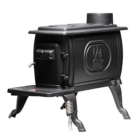US Stove Wood-Burning EPA Certified Cast-Iron Stove, For 900 sq. ft. Rooms, Small
