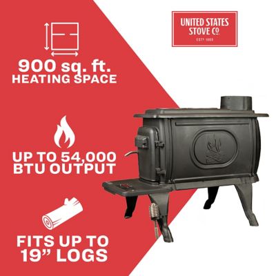 Image showing  Wood-Burning EPA Certified Small Cast-Iron Stove, 900 sq. ft., 54,000 BTU