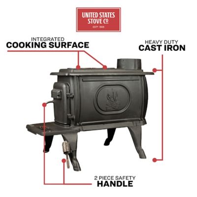 Image showing  Wood-Burning EPA Certified Small Cast-Iron Stove, 900 sq. ft., 54,000 BTU