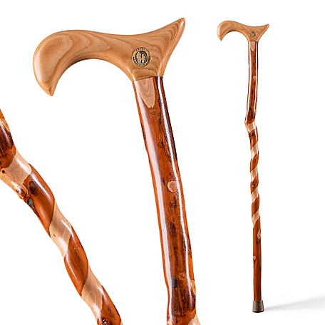 Brazos Derby Handle Twisted Hickory Walking Cane