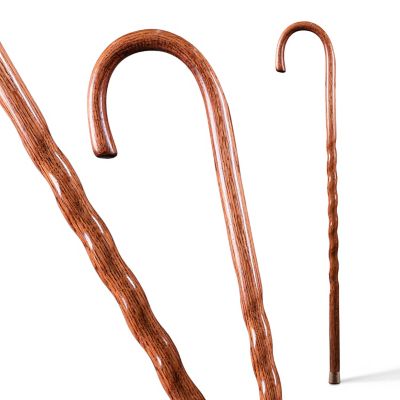 37 in. Twisted Walnut Walking Cane