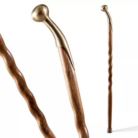 Brazos Twisted Oak Ham Top Walking Cane 37 in. Travel Accessories