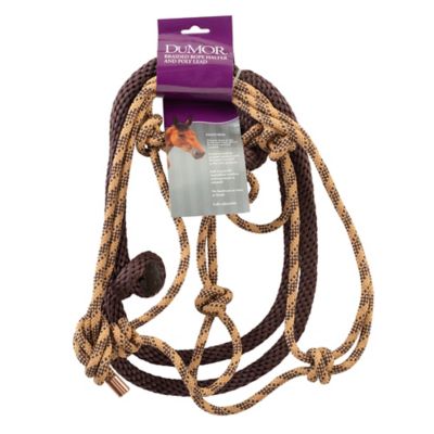 Image showing  Braided Rope Horse Halter with 7 ft. Poly Lead, Medium