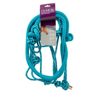 Image showing  Braided Rope Horse Halter with 7 ft. Poly Lead, Medium