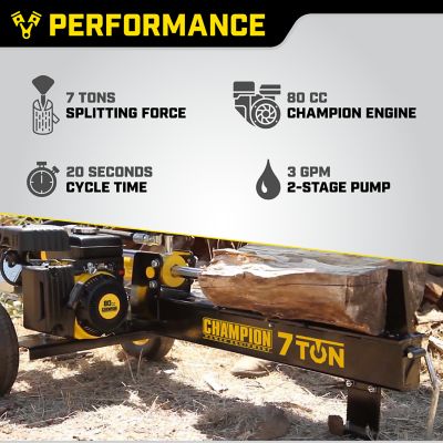 Image showing  7-Ton Gas-Powered Horizontal Compact Log Splitter with Auto Return