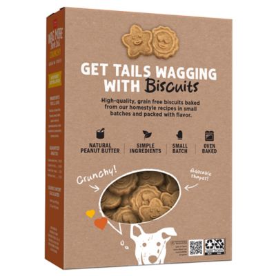 Image showing  Wag More Bark Less Grain-Free Oven Baked Peanut Butter and Apple Flavor Dog Biscuit Treats, 16 oz.