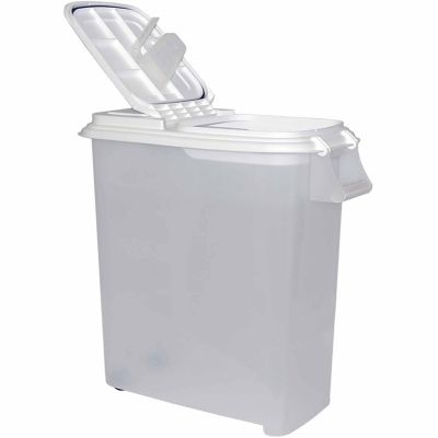 Buddeez Roll-Away Pet Food Dispenser with Attached Scoop, 50 qt.