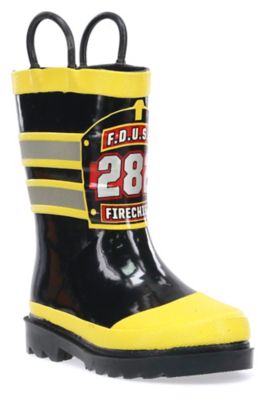 Western Chief Kids' F.D.U.S.A. Fire Chief Mid Waterproof Rain Boots