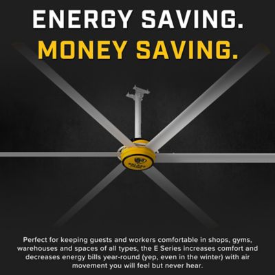 Image showing 8 th Big Ass Fans 7 ft. Variable Speed Indoor Shop Ceiling Fan with Wall Control, 7.8 CFM