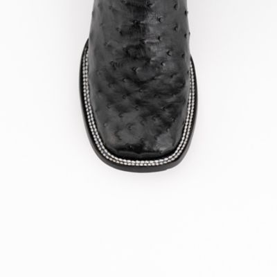 Image showing  Men's Full Quill Ostrich Western Cowboy Boots, Black