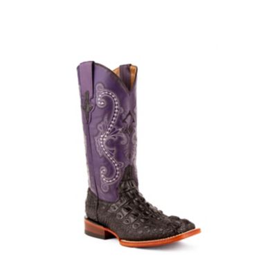 Ferrini Caiman Print S-Toe Cowboy Boots, 12 in.