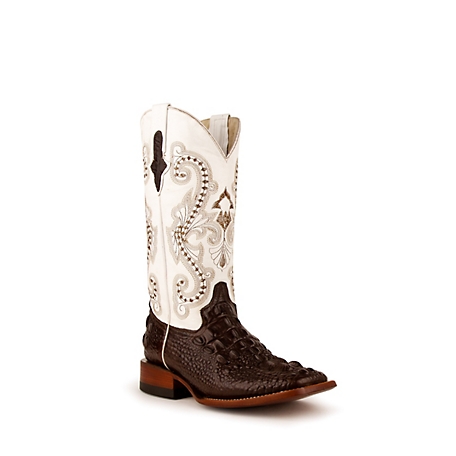 Ferrini Caiman Print S-Toe Cowboy Boots, 12 in.