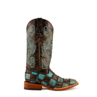 Image showing  Women's Patchwork S-Toe Western Cowboy Boots
