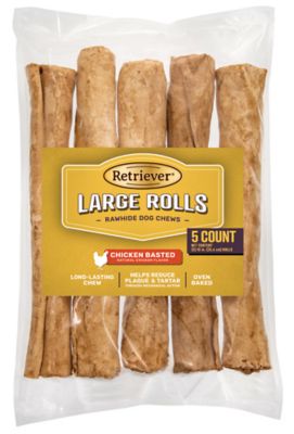Retriever Chicken-Basted Large Rolls Dog Chew Treats, 5 ct. Great for large dogs