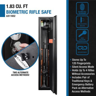 Image showing  4 Long Gun 1.83 cu. ft. Biometric Lock Gun Safe, Black