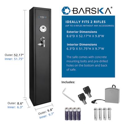 Image showing 13 th Barska 4 Long Gun 1.83 cu. ft. Biometric Lock Gun Safe, Black