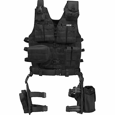 Barska Loaded Gear VX-100 Tactical Vest and Leg Platforms, Adult S-XXL