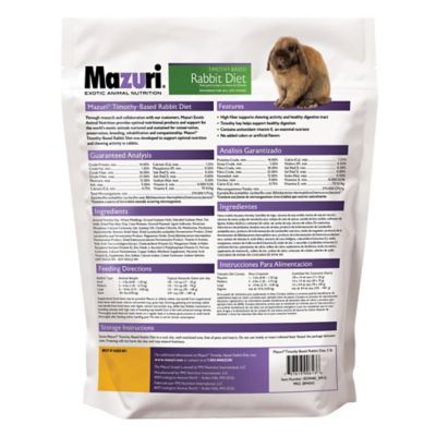 Image showing  Pelleted Timothy-Hay Based Rabbit Food, 5 lb. Pouch Bag