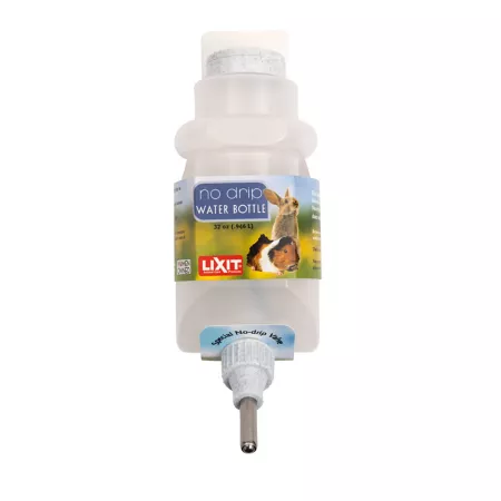 Lixit 32 oz No-Drip Top-Fill Rabbit Water Bottle Small Animal Waterers