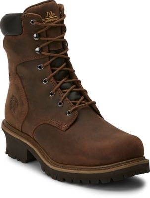 Chippewa Men's Oblique Logger Steel Toe Work Boots, Tough Bark, 8 in -  731874293099