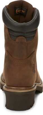 Image showing 5 th Chippewa Men's Steel Toe Logger Oblique Work Boots, 8 in., Tough Bark