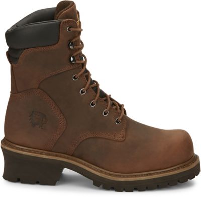 Image showing  Men's Steel Toe Logger Oblique Work Boots, 8 in., Tough Bark
