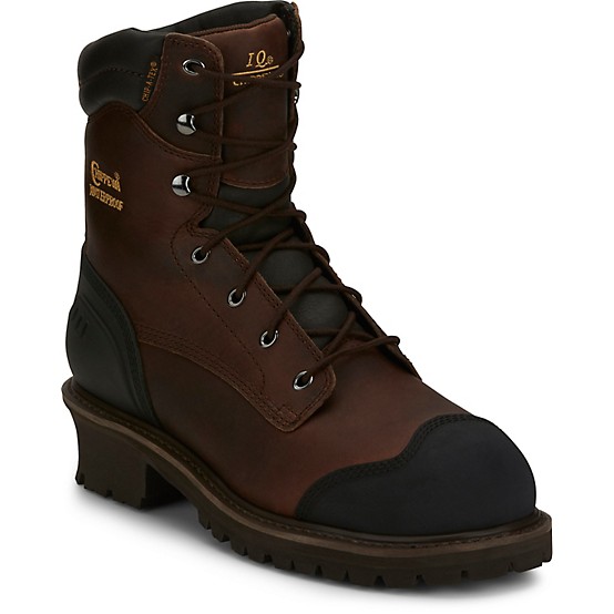 Chippewa Men #39 s Oiled Composite Toe Logger Boots 8 in Chocolate at Chippewa Men #39 s Oiled Composite Toe Logger Boots 8 in Chocolate at