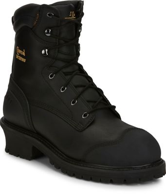 Chippewa Men's Oiled Composition Toe Logger Boots, 8 in., Black