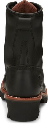 Image showing 5 th Chippewa Men's Steel Toe Logger Work Boots, 8 in., Black