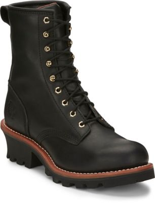 Image showing  Men's Steel Toe Logger Work Boots, 8 in., Black