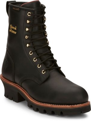 Chippewa Men's Steel Toe Insulated Work Boots, 8 in., Black