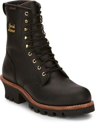 mens black logger boots