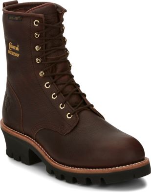 Image showing 0 th Chippewa Men's Steel Toe Insulated Logger Work Boots, 8 in., Briar Leather