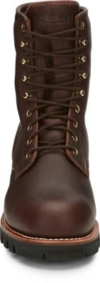 Image showing 3 th Chippewa Men's Steel Toe Insulated Logger Work Boots, 8 in., Briar Leather