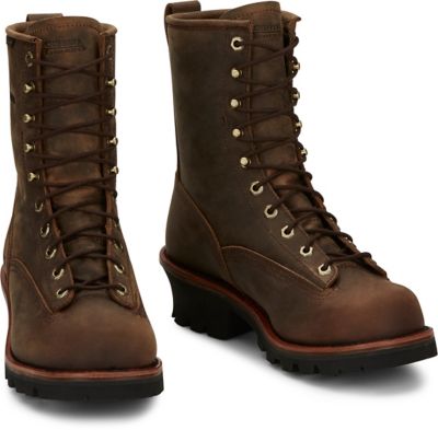 Image showing 6 th Chippewa Men's Bay Apache Waterproof Logger Boots, 8 in.