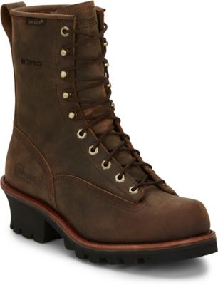 Chippewa Men's Bay Apache Waterproof Logger Boots, 8 in., 6.5 W,Brown ...