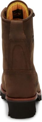 Image showing 5 th Chippewa Men's Steel Toe Waterproof Logger Work Boots, 8 in., Bay Apache