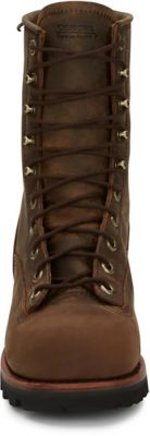 Image showing 3 th Chippewa Men's Steel Toe Waterproof Logger Work Boots, 8 in., Bay Apache