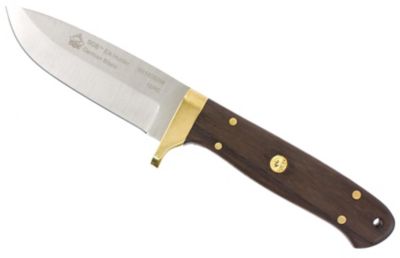 Puma SGB Elk Hunter Jacaranda Wood Hunting Knife with Tethered Brown Leather Sheath, 6816050W