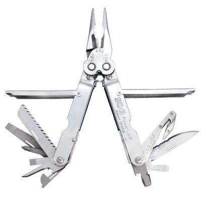 SOG 18 pc. PowerLock Multi-Tool with Sheath, Satin Polished Stainless Steel -  S62N-CP