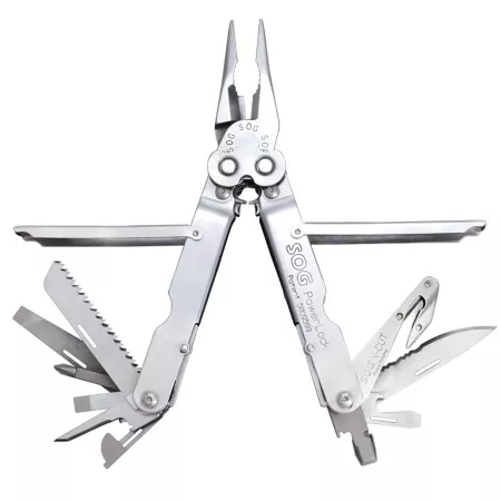 SOG 18 pieces PowerLock Multi-Tool with Sheath Satin Polished Stainless Steel Multi-Tools