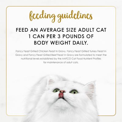 Image showing 7 th Purina Fancy Feast Adult Grilled Turkey, Chicken and Beef in Gravy Wet Cat Food Variety pk., 3 oz., Pack of 30 Cans