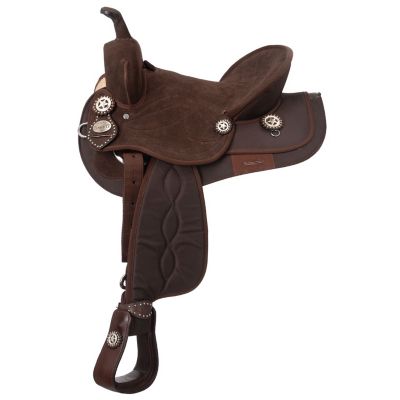 Image showing 0 th Tough1 King Series Suede Seat Synthetic Trail Saddle