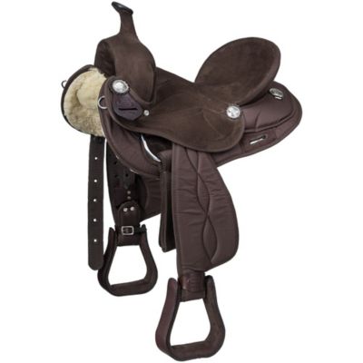 Image showing 1 th Tough1 King Series Suede Seat Synthetic Trail Saddle