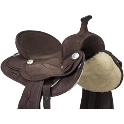 Image showing 2 th Tough1 King Series Suede Seat Synthetic Trail Saddle