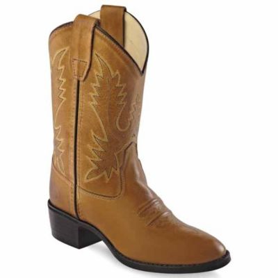 Old West Round Toe Western Boots, 2-Row Stitch, 9 in.