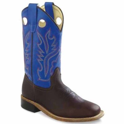 Old West Boys' Square Toe Western Boots, 9 in.