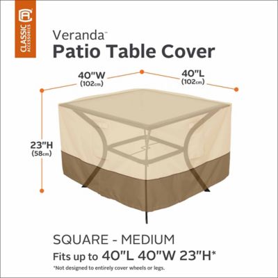 Image showing  Veranda Square Patio Table Cover, Pebble, Medium, 55-566-011501-00